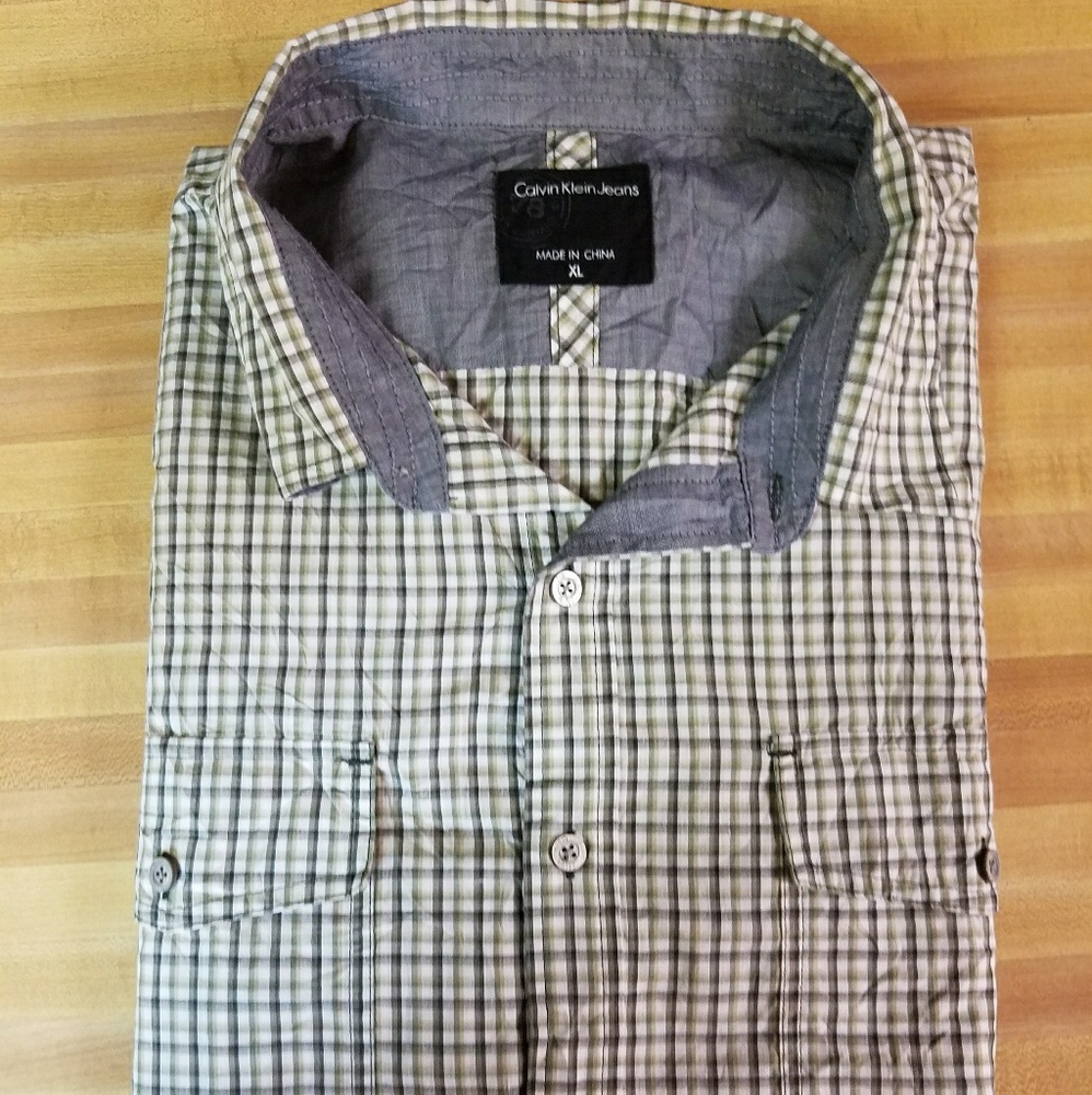 Calvin Klein mens casual button down SZ XL